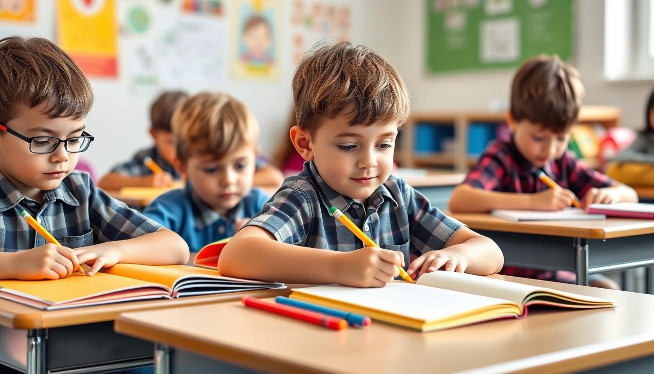 Student using a study guide to organize academic notes